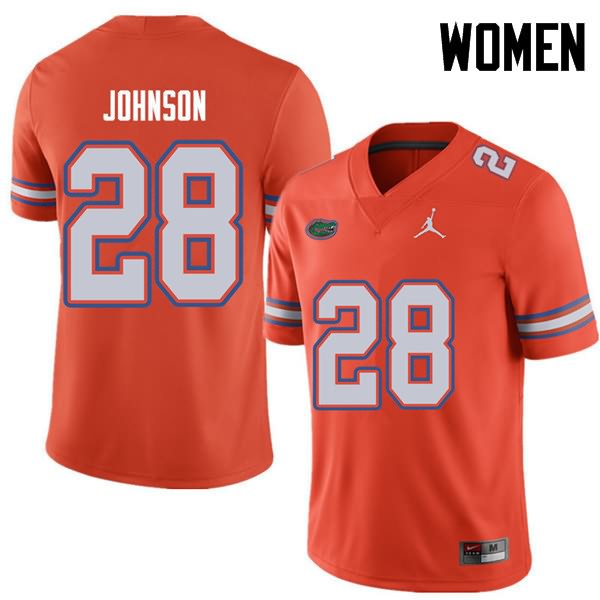 NCAA Florida Gators Kylan Johnson Women's #28 Jordan Brand Orange Stitched Authentic College Football Jersey IVL4764CH